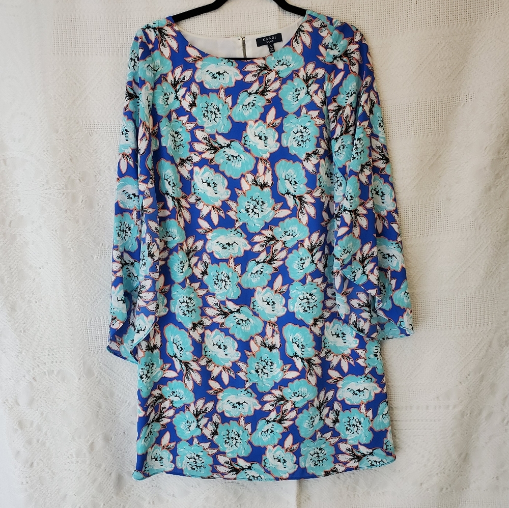 Karri Blue Floral Dress Size Small